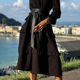 Jada Vestido Sudadera con Volantes y Silueta Casual-Chic